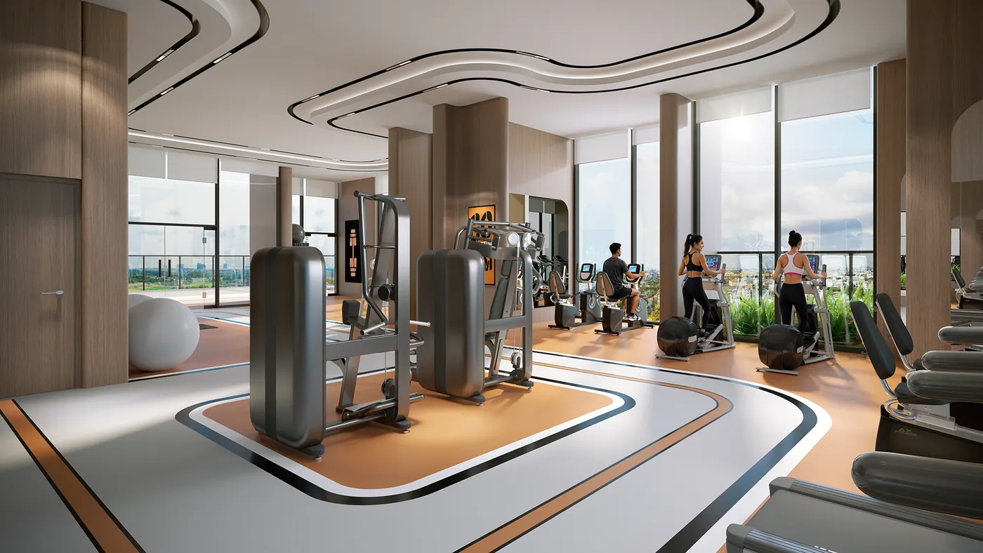 Phối cảnh phòng gym tại SkySOLIS